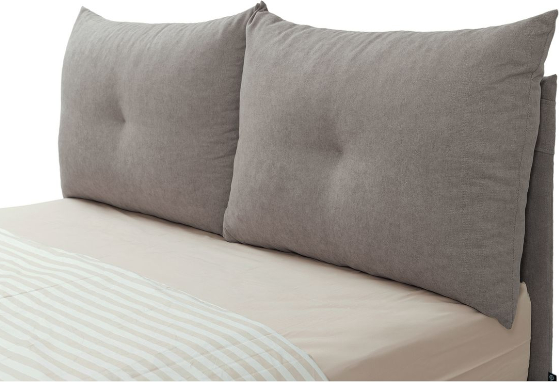Απεικονίζει τα μαξιλάρια του διπλού κρεβατιού Paris Interium σε Ανοιχτό Γκρι χρώμα.